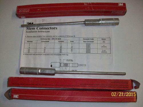 3M TERMINATION LUG STEM CONNECTOR # SC0001 2 &amp; 1 STR 1 LOT OF 3 NEW IN THE BOX