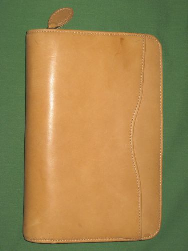 Portable ~1.0&#034;~ tan leather day timer planner binder franklin covey compact 9312 for sale