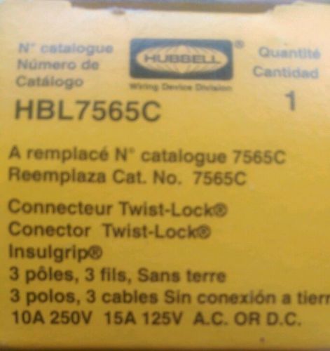 NEW HUBBELL HBL7565C 7565C TWISTLOCK CONNECTOR NEW OLD STOCK