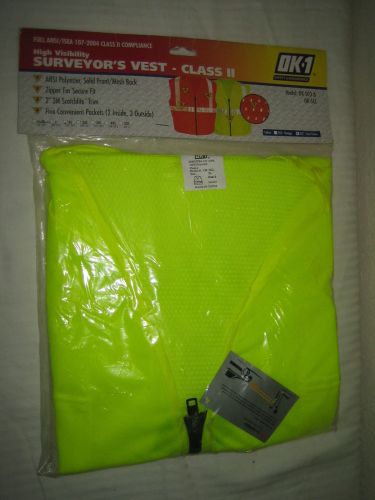 Surveyor Vest Class 2 OK-1 Lime Green XL Full ANSI ISEA Safety Visibility