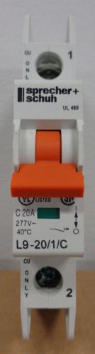 Sprecher + Schuh L9-20/1/C Single Pole 20A Miniature Circuit Breaker