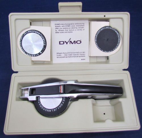 Dymo 1570 Deluxe Chrome Label Maker TapeWriter 3 Embossing Wheels Bundle in Box