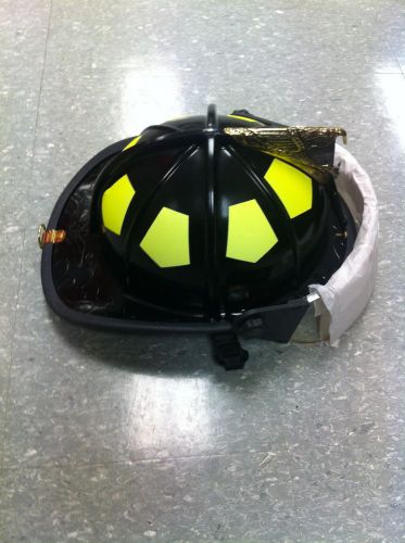 Bullard ust traditional black fiberglass fire helmet w/ faceshield for sale