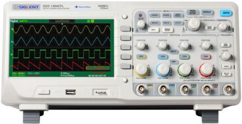 Siglent sds1304cfl 300mhz 4 channel 1gsa/s (per ch) oscilloscope with 7&#034; screen for sale