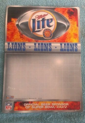 retail promo window cling ~ MILLER LITE/DETROIT LIONS