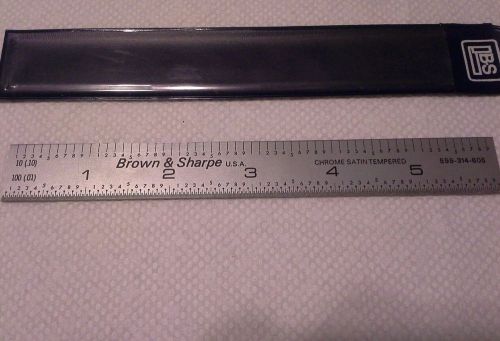 6 Inch Brown &amp; Sharpe # 599-314-605 Scale .01 .10 one side 1/64 1/32 other side