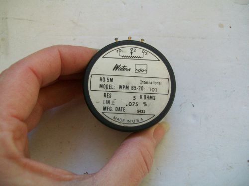 NOS Waters WPM 65-20-101 5K 5000 OHM POTENTIOMETER No Hardware Never Installed