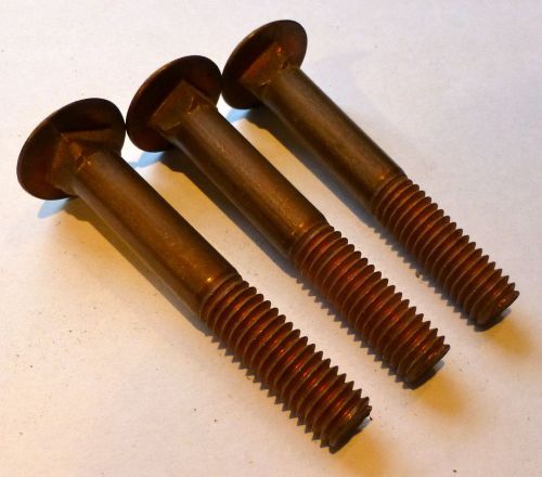 3 Marine grade silicon bronze carriage bolt 3/8 - 16  partial thread, 2 1/2 long