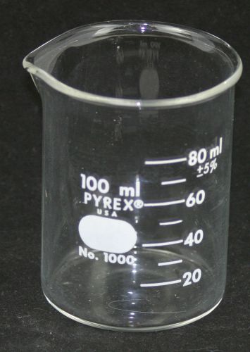 Pyrex Griffin 1000-100 100ml Low Form, Graduated Glass Beaker IN GREAT SHAPE