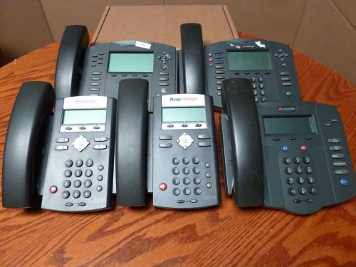 Lot of 5 Polycom SoundPoint VOIP Phones ip500, ip600, ip331, ip321, ip301