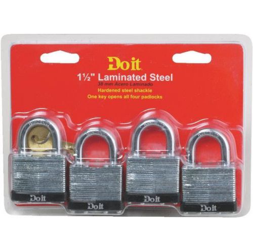 4pk 1-1/2&#034; lamnt padlock by doitbest for sale