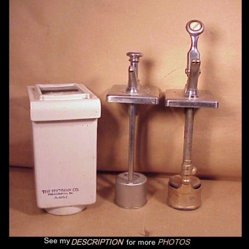 2 Antique Drugstore Syrup Pump Dispensers Soda Fountain Fischman Co