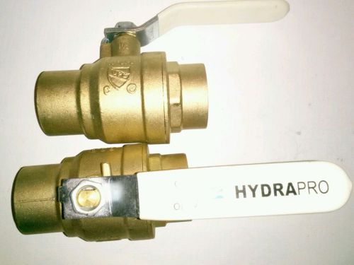 2-new surplus hydrapro 1 1/2&#034; ball valve sweat 600 wog 150 wsp solder nsf61-8 for sale