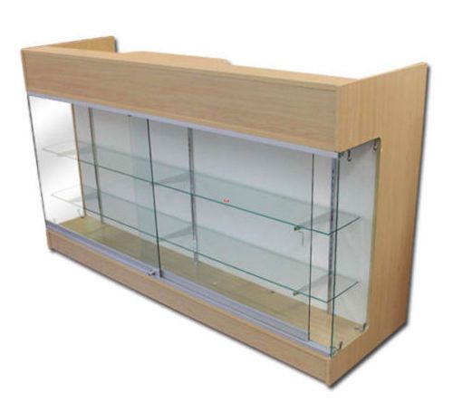 Tem#ltrc6 6 foot ledge-top check out counter register stand glass display case for sale