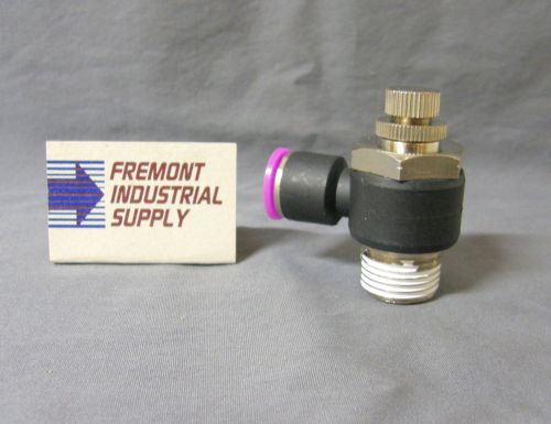 Qty 4 Pneumatic push In to connect fitting speed control 3/8&#034; OD tube x 3/8&#034; NPT