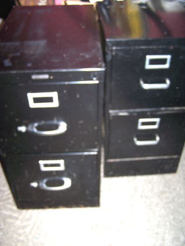 PICK UP ONLY!   Set of 2/2 Drawer BLACK FILE CABINETS/1 Is ANDERSON HICKEY CO.