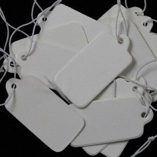 New 500Pcs Fashion White Handmade Jewelry Label Price Tags Elastic Pre-Strung