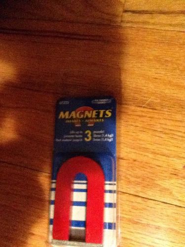 Red Cast Alnico 5 U-Shaped Magnet With Keeper  1-3/16&#034; Wide  2&#034; Tall  1/4&#034; Thick