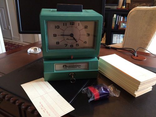 Acroprint time clock with key,  extra ribbon and time cards for sale