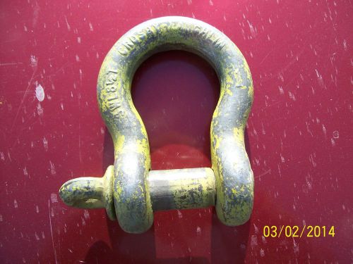 Crosby 8-1/2 ton shackle 1&#034;  with screw pin for sale