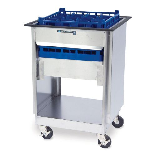LAKESIDE 997 Tray Dispenser Cart. Glass rack lowerator leveling Stainless Steel