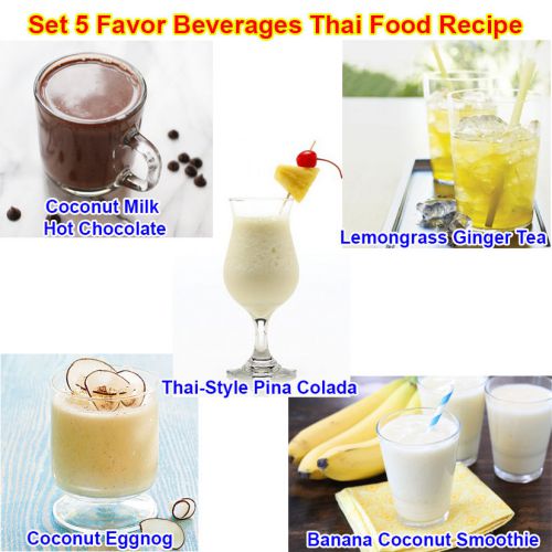 Set 5 Delicious Beverage Thai Food Recipe Asian Dishes Cooking Menu Homemade PDF