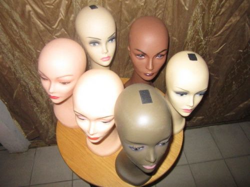 Female Mannequin Head lot of (6)  for Hats, Wigs or Model Display!