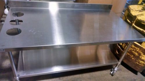 Stainless Table, casters, 36&#034; x 66&#034; with undershelf