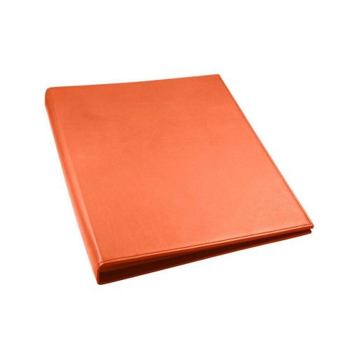 LUCRIN - A4 small ring file. - Smooth Cow Leather - Orange