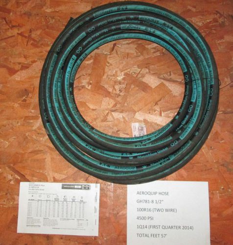 Aeroquip hydraulic hose gh781-8 1/2&#034; 100r16 two wire 57 feet for sale