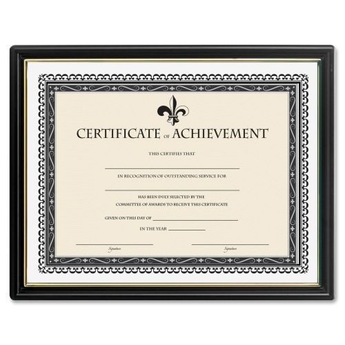 Lorell Certificate of Achievement Black Frame - 9.50&#034; x 12&#034; - Black - LLR31885