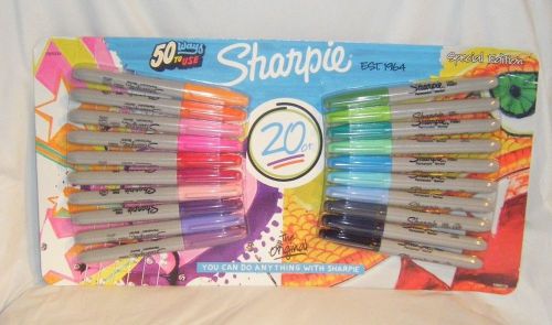Sharpie Special Edition 20 Count Permanent Marker Set Great Colors New Sealed !!