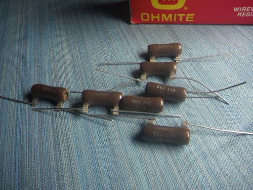 15 OHM 8 Watt Ohmite Wire Wound Power Resistor Lot of Seven