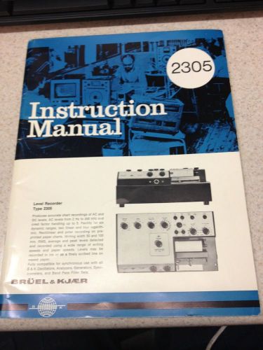 Bruel &amp; Kjaer Level Recorder Type 2305 Instruction Manual B&amp;K