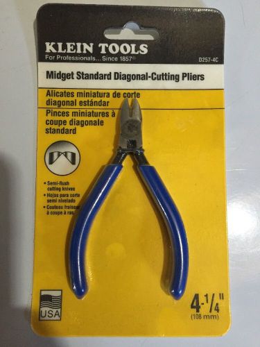 NEW Klein Tools D257-4C  4&#034; Midget Standard Diagonal-Cutting Pliers 41/4&#034;