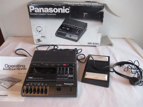 Panasonic Standard Cassette Transcriber Foot Switch Controller &amp; Headset RR-830