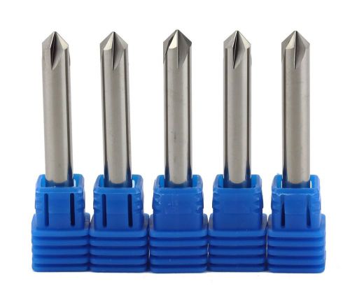 1/8&#034; chamfer carbide endmill  45 degrees | 4 flute micrograin 5 pcs for sale
