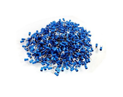 1000 Pcs SV2-4M AWG 16-14 Blue Pre Insulated Fork Terminals Connector