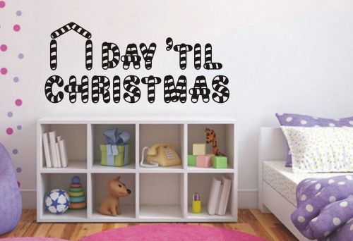 day &#039;til christmas vinyl sticker decals kid room, drawing room, bedroom #101