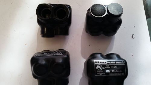 LOT OF 4 POLARIS IT 3/0 INSULATED WIRE CABLE CONNECTOR 3/0-6AWG