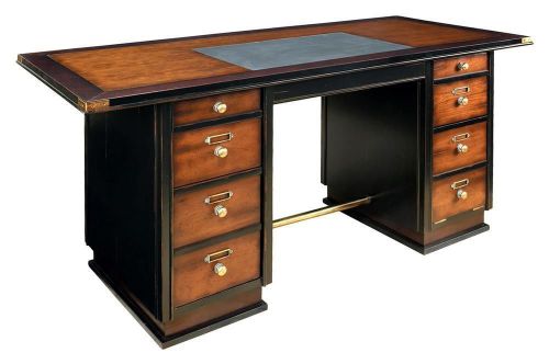 Authentic Models Campaign Executive Desk Replica Colonial Office Furniture