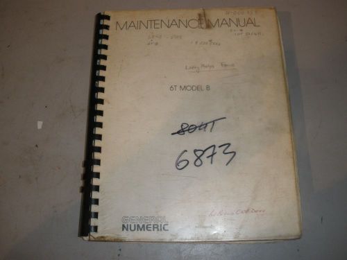 General Numeric 6T Control Maintenance Manual