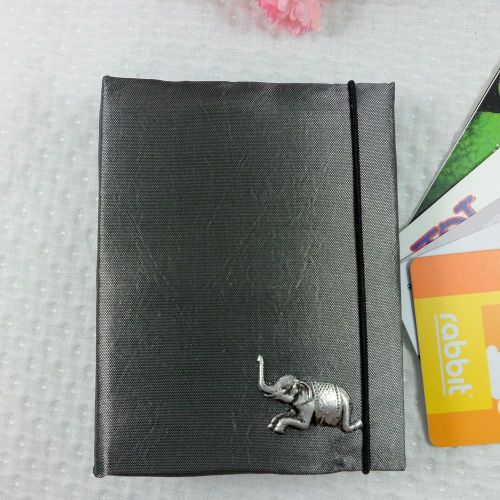 NEW CREDIT CARD HOLDER BUSINESS ROLODEX NAME OFFICE GRAY THAI SILK HANDCRAFT
