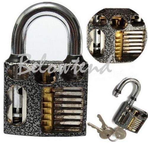 3 keys Cutaway Inside View Practice Lock Padlock Locksmith Training Skill Tool