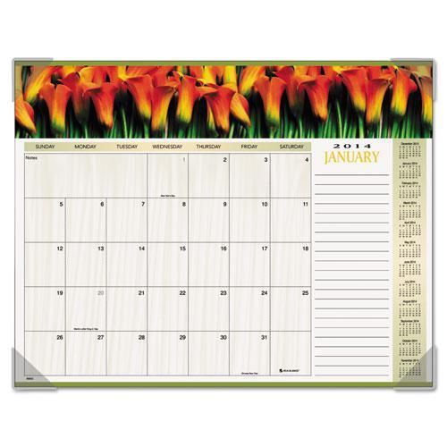 NEW AT-A-GLANCE 89805 Recycled Floral Panoramic Desk Pad, Jan-Dec, Desk Pad, 22