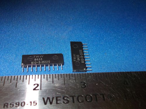 810-3-222G TRW 10-PIN SIP RESISTOR NETWORK LOT OF 2 PIECES