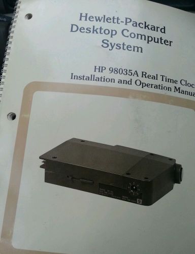 Hewlett-packard  installation and operation manual HP 98035A real time clock