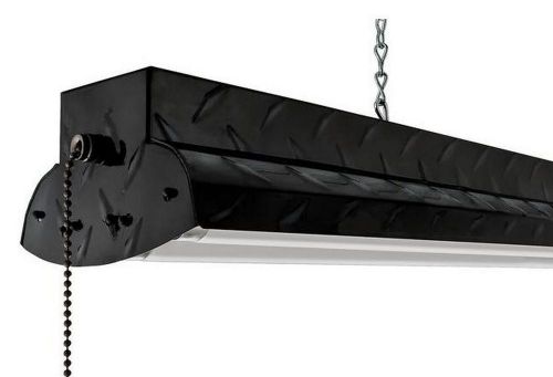 3-light suspended black diamond plate fluorescent shop light lithonia energy t8 for sale