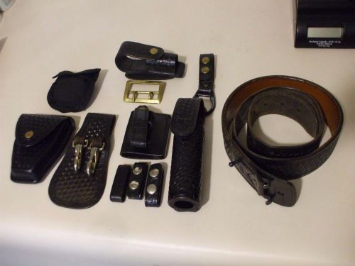 TEX Shoemaker &amp; Sons Police Gun Belt Basket Weave Design N38 Complete with acces