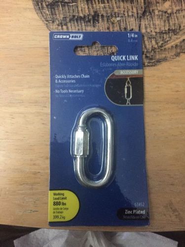 LOT OF 5 QUICK LINKS 1/4&#034; SAFETY CHAIN HOOKS LINK ZINC PLATED SECURITY CHAIN